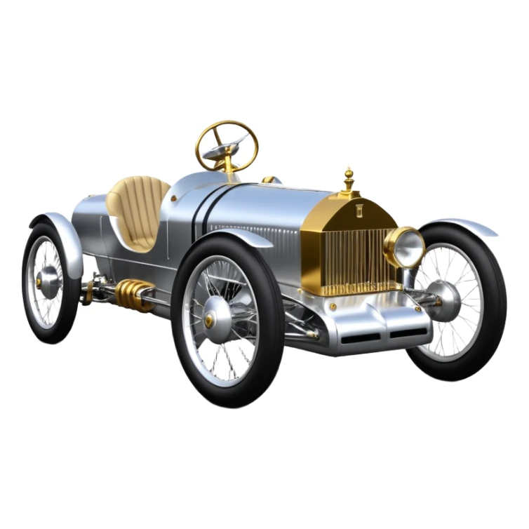  1956 Rolls Royce lowered powerful 4 cylinder engined silver ghost C-3PO racing cyclekart with advanced rugged independent suspension, power steering and disc brakes  sticker