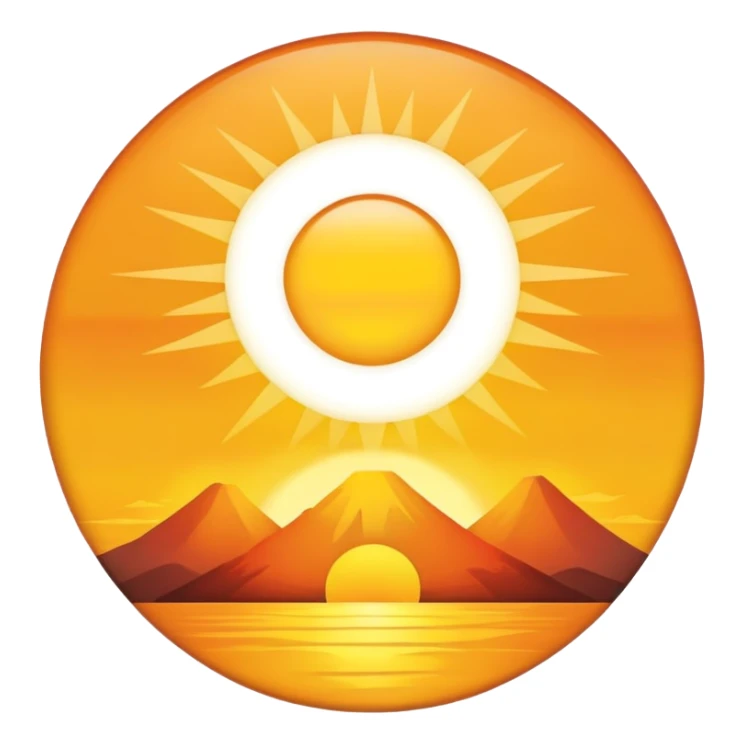 A rising sun peeking over the horizon sticker