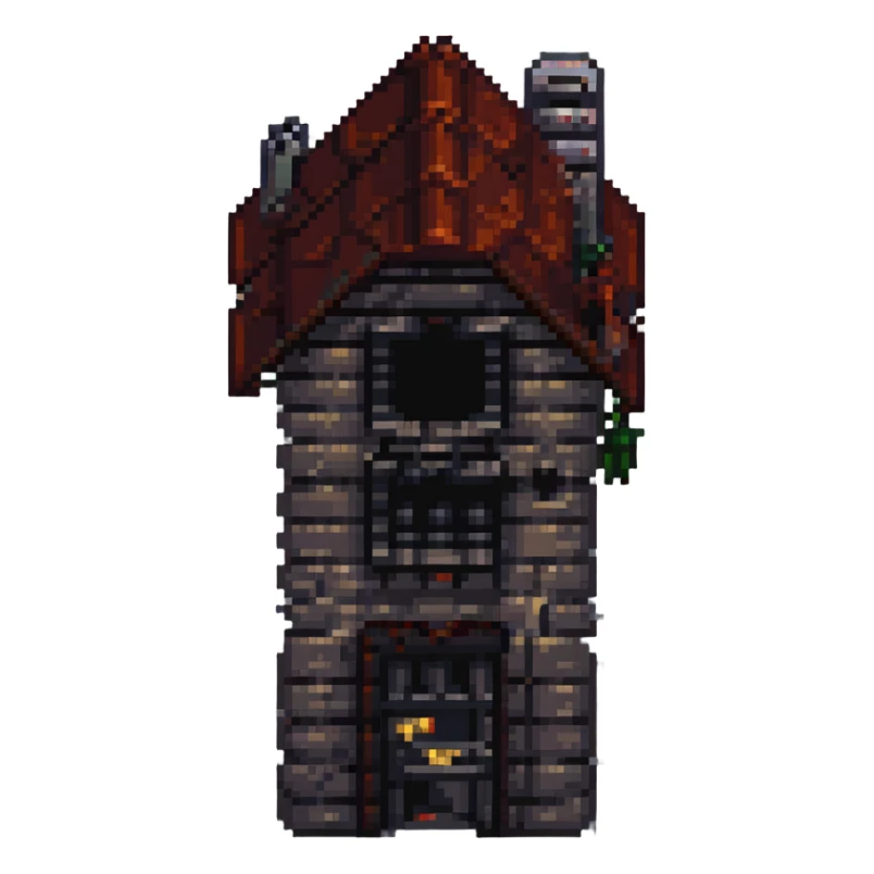 2D house in style gotham city, darkness  sticker