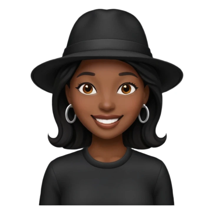 black woman in black hat sticker