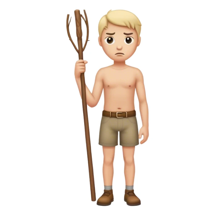 disappointed face with stick arm on hips  sticker