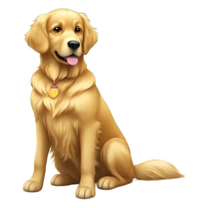 golden retriever at school sticker
