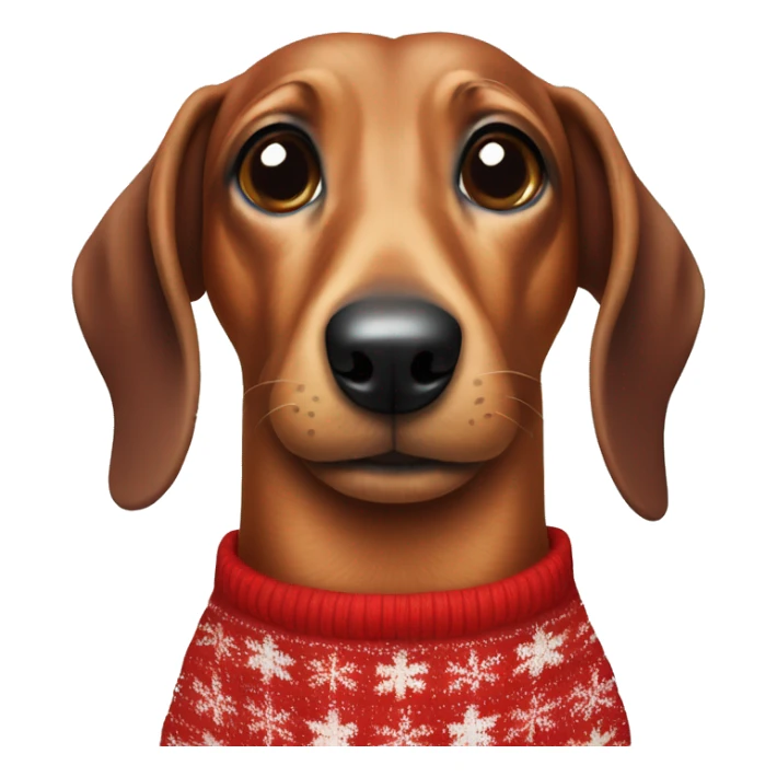 Sausage dog wearing a Christmas jumper  sticker