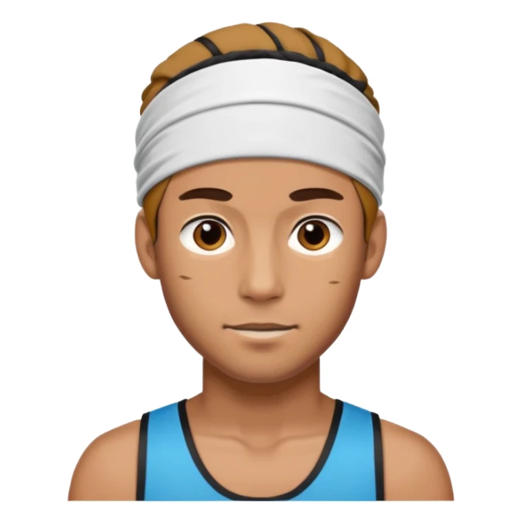 Male Athlete wear headband sticker