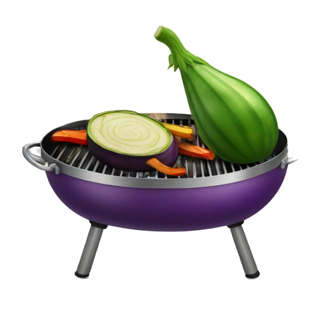 eggplant and zucchini on a bbq sticker