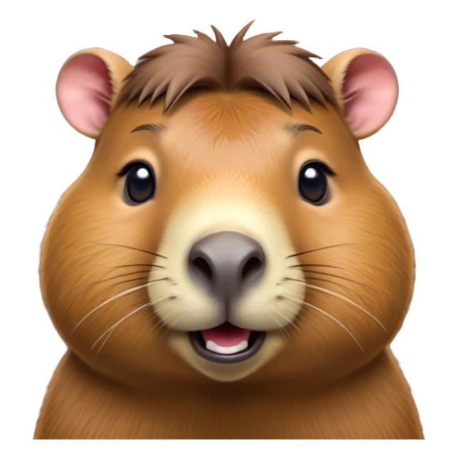 Cinematic Comical Capybara Portrait Emoji, Head tilted dramatically with an exaggeratedly amused expression, featuring a robust, rounded build and a distinct capybara face with a broad snout and quirky, small ears, rendered with lifelike soft fur and wide, comically expressive eyes brimming with playful disbelief; high shine, dramatic yet playful, styled with an air of cheeky mischief, soft glowing outline, capturing the essence of a spirited and over‐the‐top capybara that looks ready to side‐eye its way into viral fame! sticker
