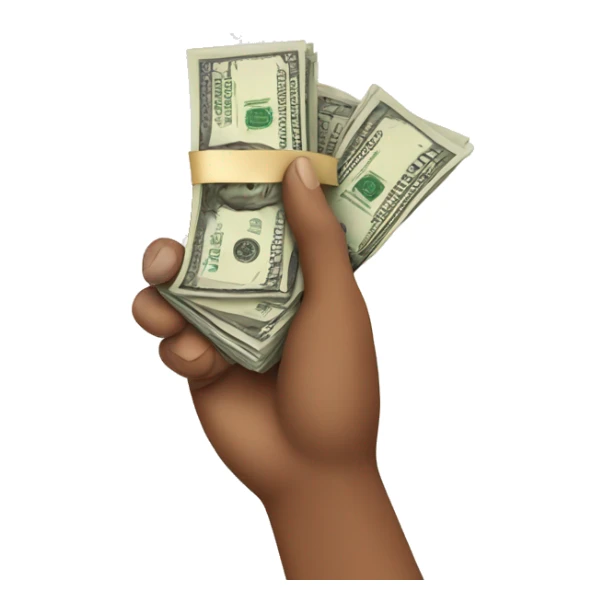 Hand giving a stack of cash sticker