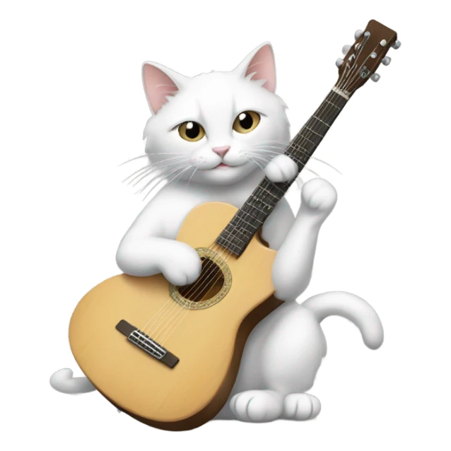 un gatto bianco che suona la chitarra sticker