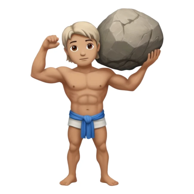 Atlas the greek god with a boulder and clothes sticker