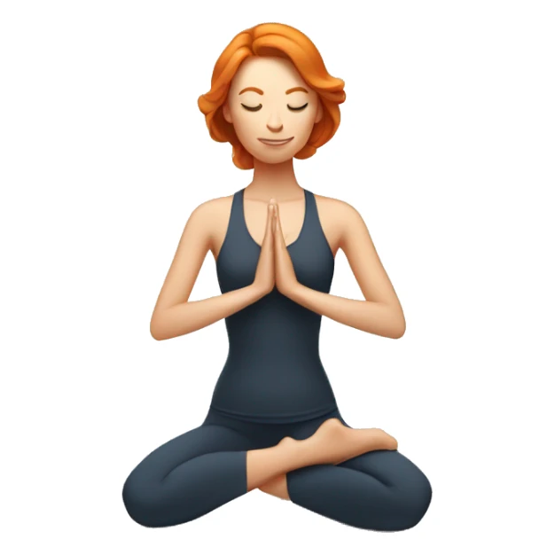 Ginger woman with in yoga pose sticker