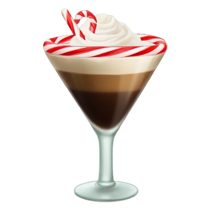 espresso martini with candy cane rim around the glass  sticker