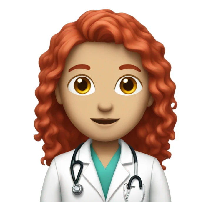 White doctor cherry red hair sticker