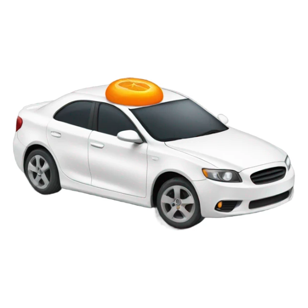 White car with a tiny bit of orange on his body  sticker