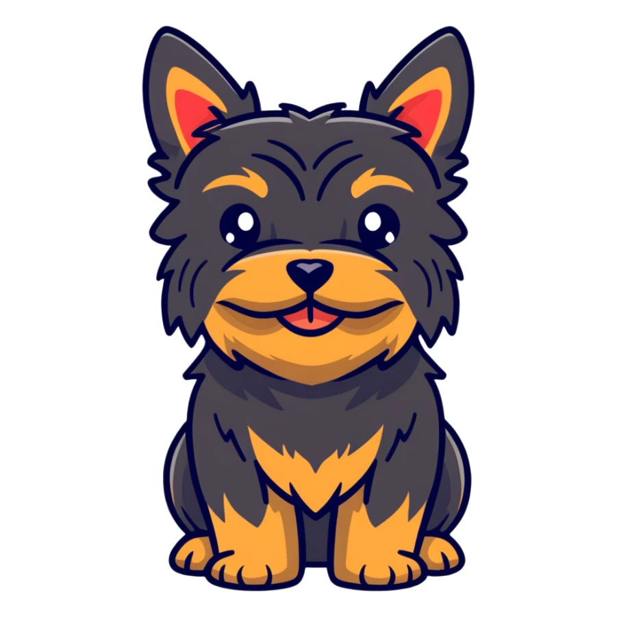 Yorkshire Terrier with heart eyes sticker