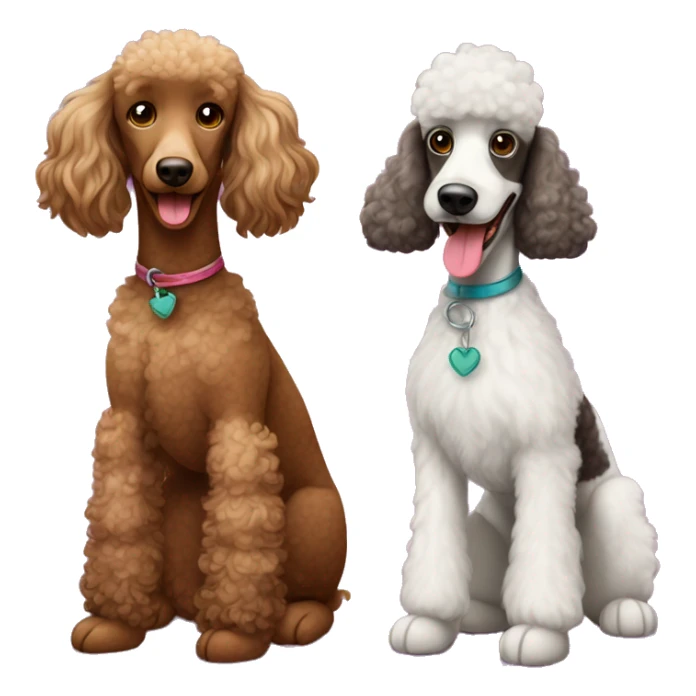 Harlekin poodle and a merle-brown poodle sticker