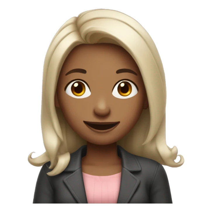 girl with long nails, big smile and smart outfit sticker