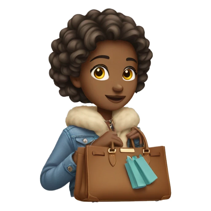 Girl holding a birkin bag sticker