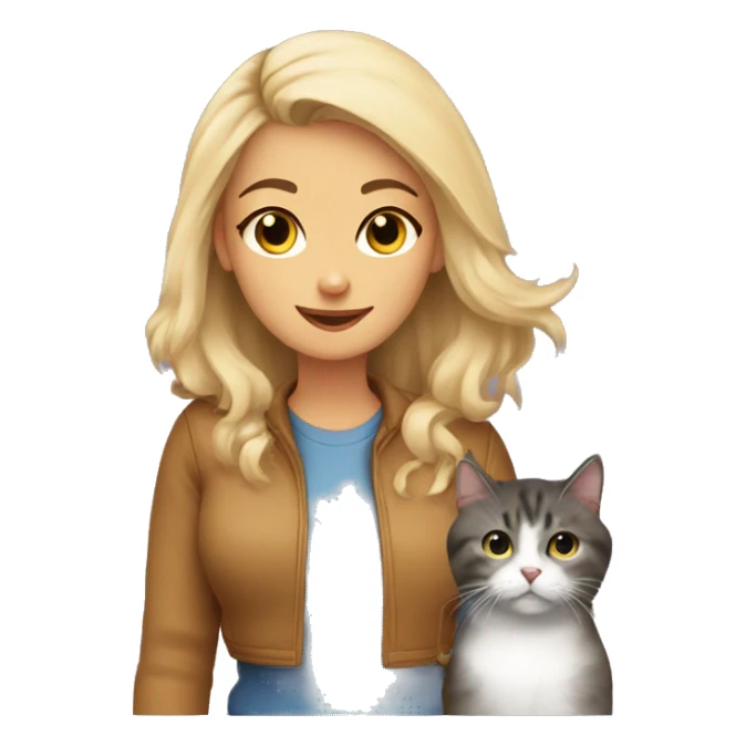 Animal lover girl, dog plus cat, bron  sticker