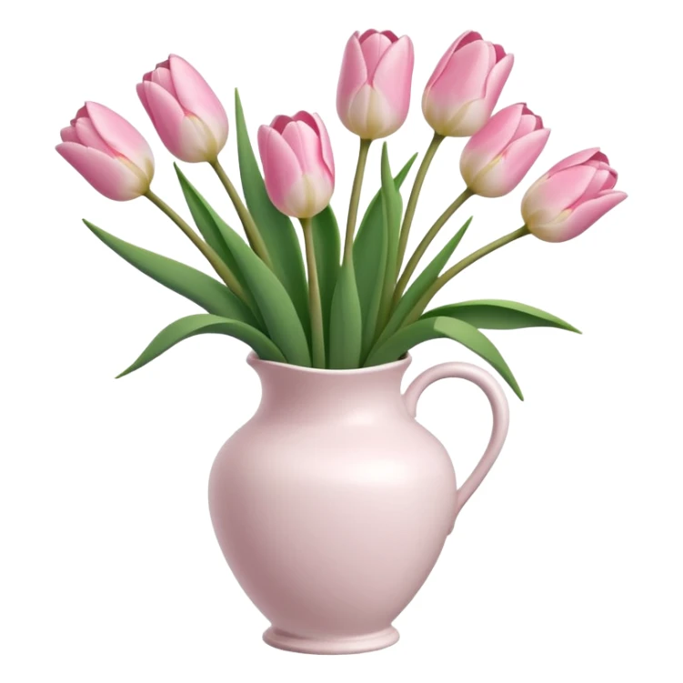baby pink tulips in white vase sticker
