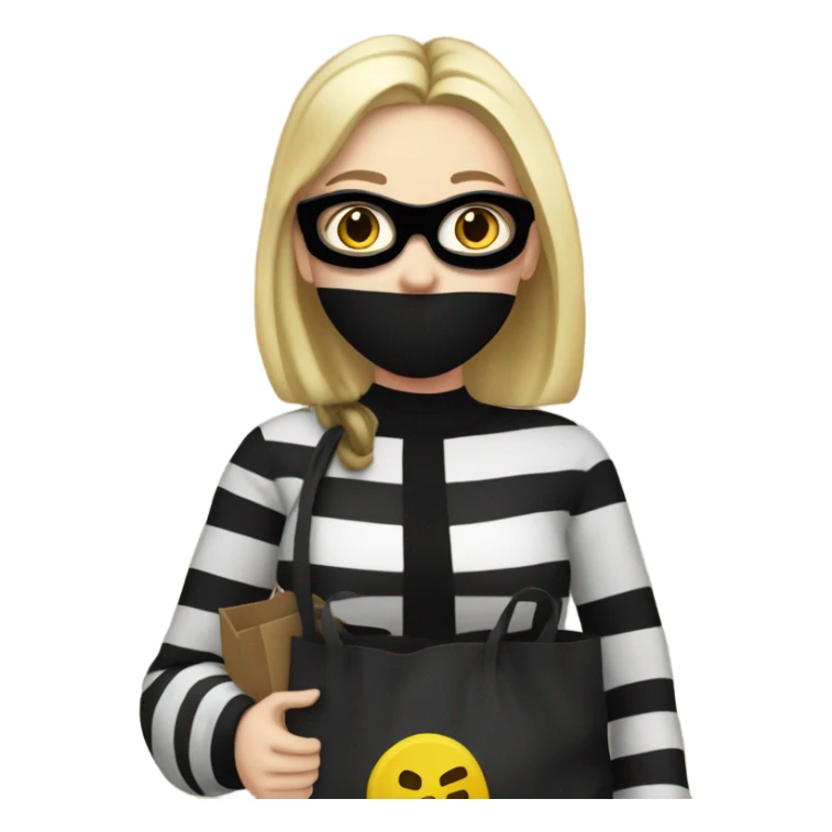 White blonde girl dressed as a burglar  sticker