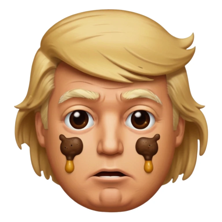 donald trump covered in poop emoji sticker