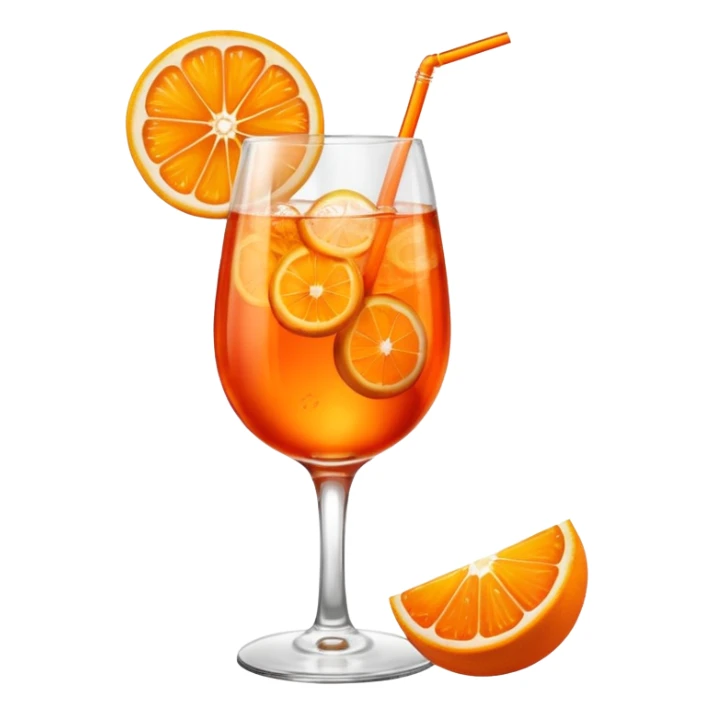 A glass of Aperol spritz with an orange slice sticker