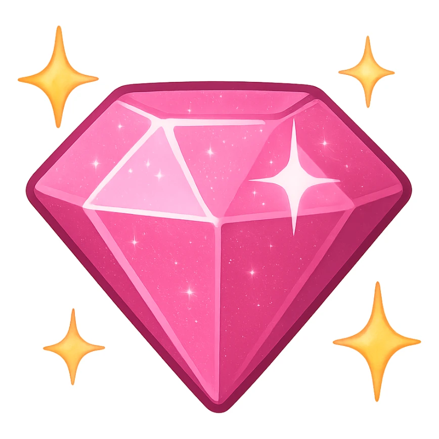 pink sparkling diamond emoji sticker