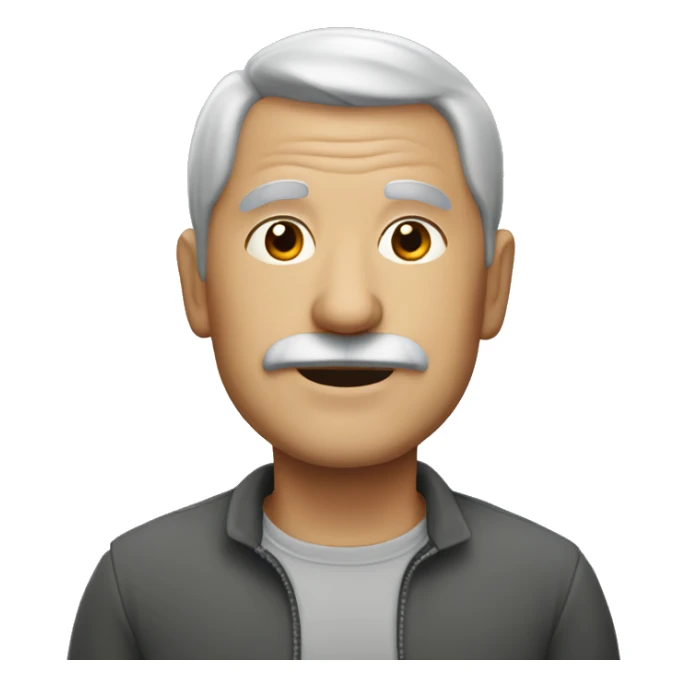 grandpa with grey hair and a fringe sticker