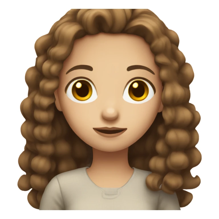 fair-skinned girl with brown hair and eyes sticker