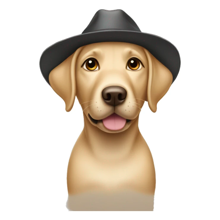 Labrador girl in a hat with ears like Fiona's sticker