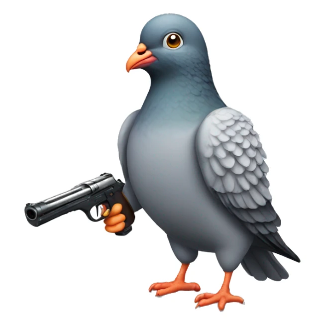 Pigeon with a gun in his hands  sticker