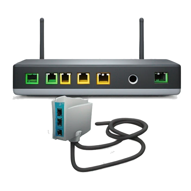 Network Switch connected to a router that is connected to the internet sticker