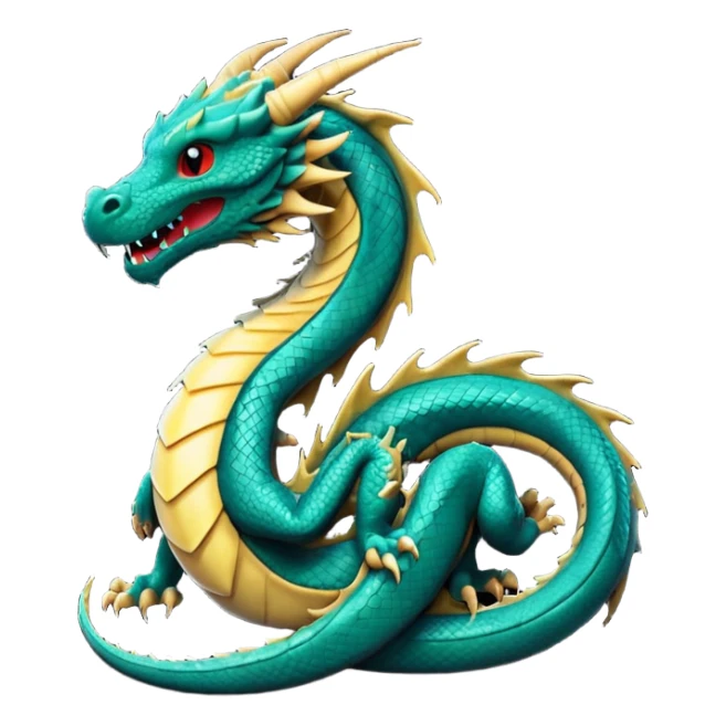 iOS emoji, minimal dragon symbol, dark fantasy, line icon sticker