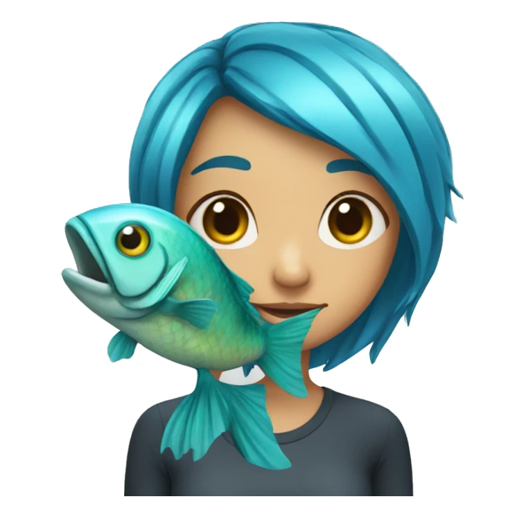 girl as a fish out of water sticker