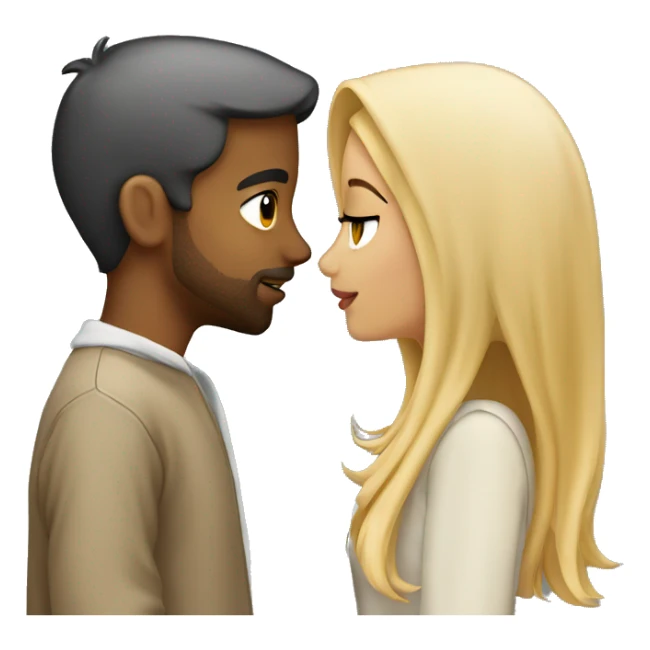 arab girl kissing blonde boy sticker