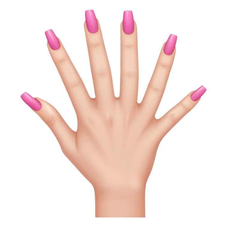 female hand with long square pink nails sticker