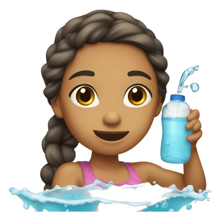 Una chica tomando agua con chía sticker