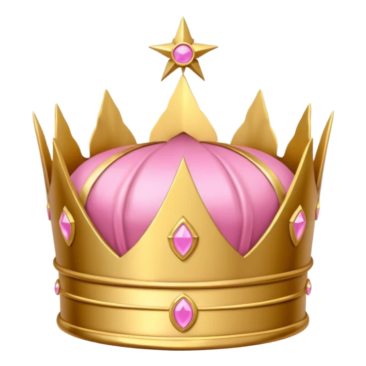 A luxurious golden crown with pink accents and elegant details, featuring a prominent empty space or cutout in the center sticker
