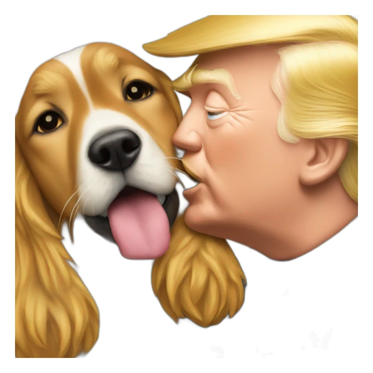 trump kissing a dog sticker
