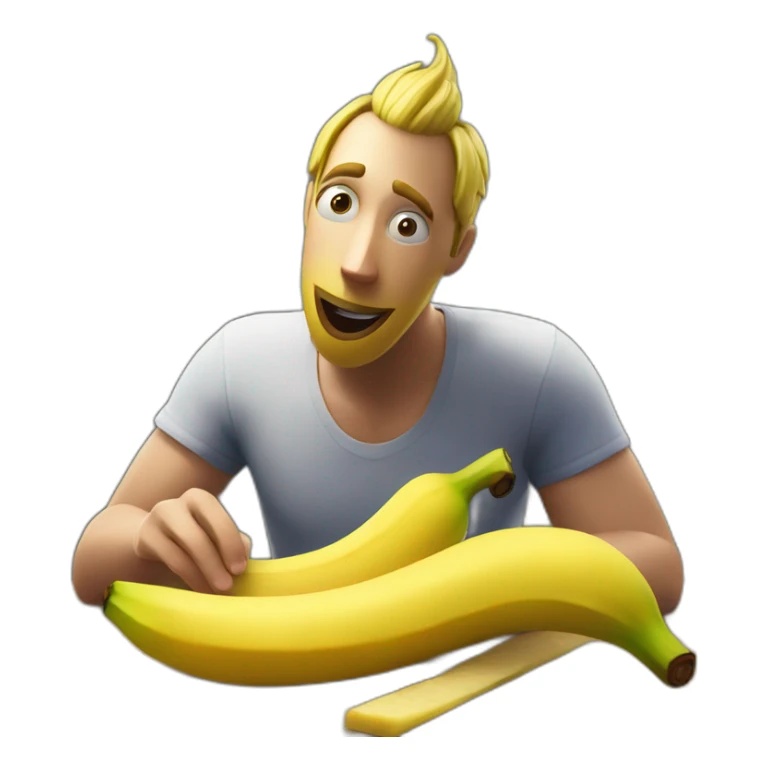 Fortnite Banana Peely Eating Himself  sticker