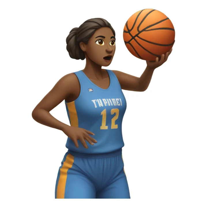 a women that is shooting a basketball  sticker