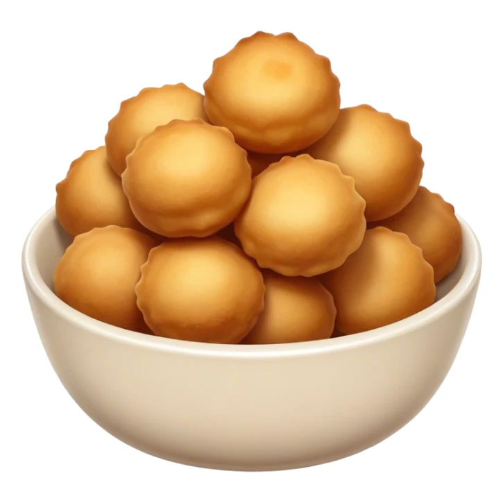 round fried crispy dough balls in a bowl sticker