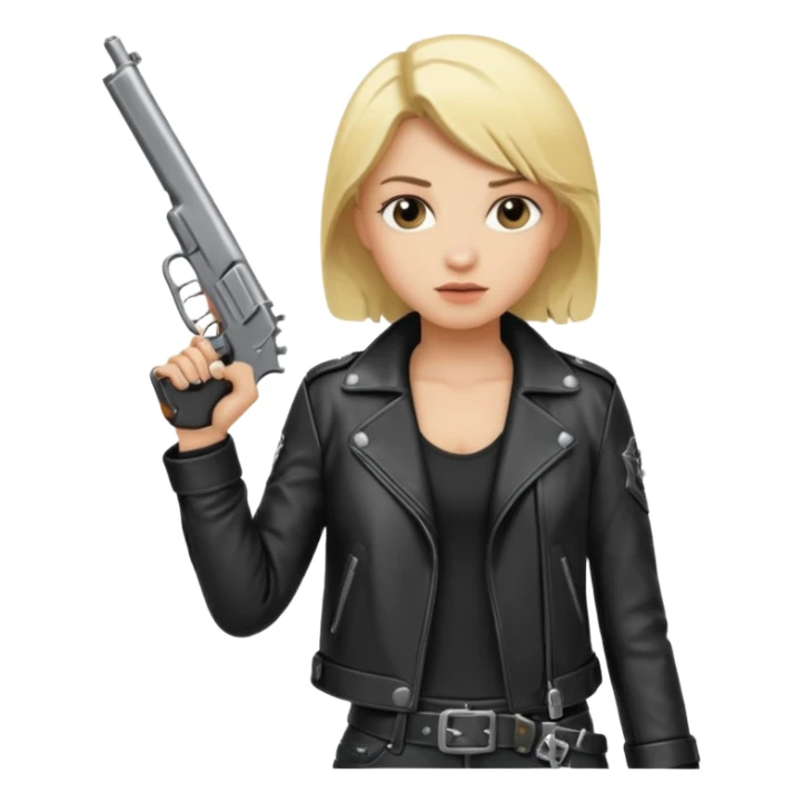 blonde rockstar holding a gun sticker