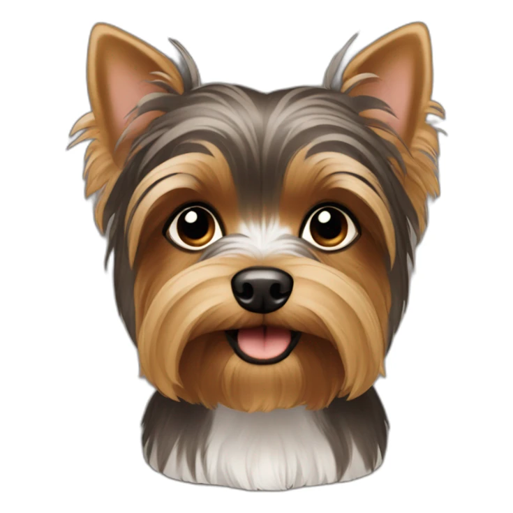 Deep Brown and white Yorkshire Terrier emojis  sticker