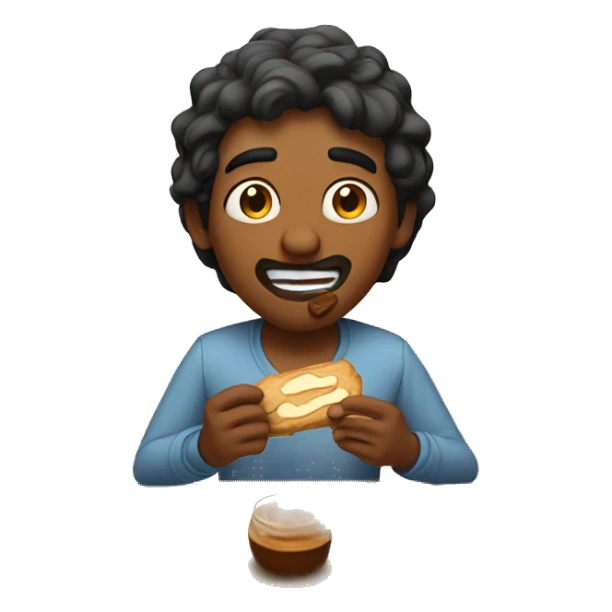 Indian guy talking with peanut butter in his mouth sticker