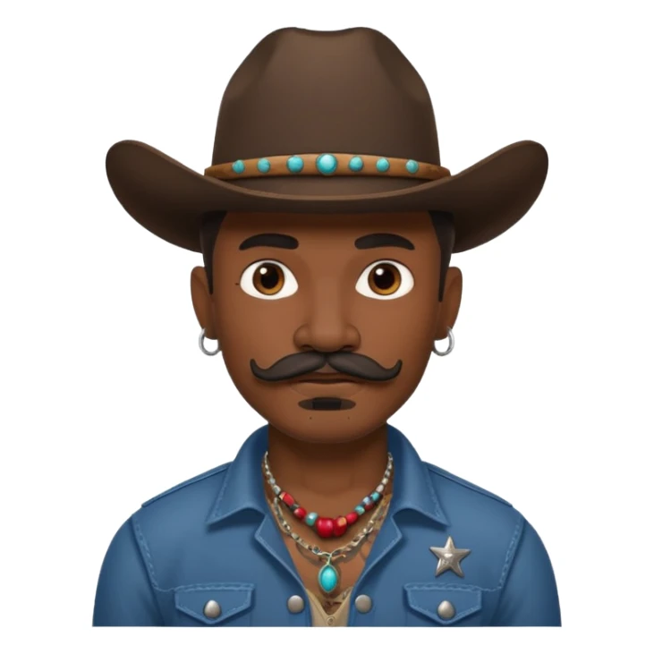tattoos and mustached cowboys dark face sticker