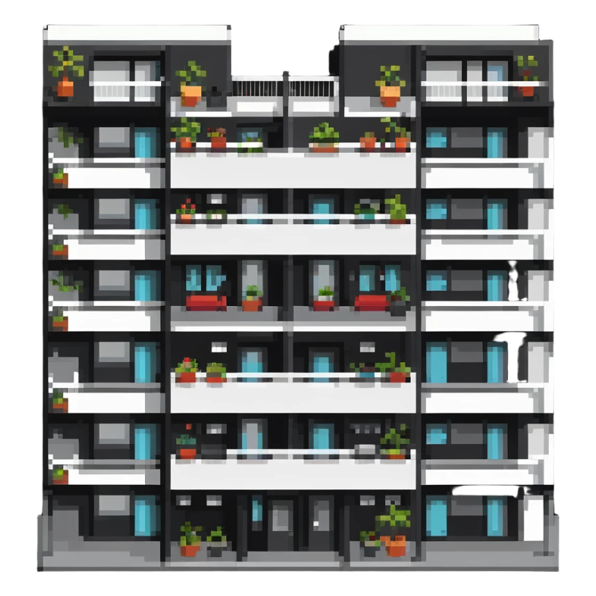 modern apartment with balconies sticker