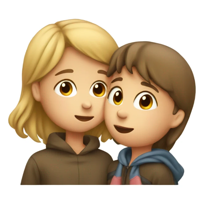 girl kissing face of boy sticker