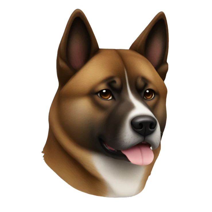 Brown Fully Brindle Akita Inu skinny without white sticker