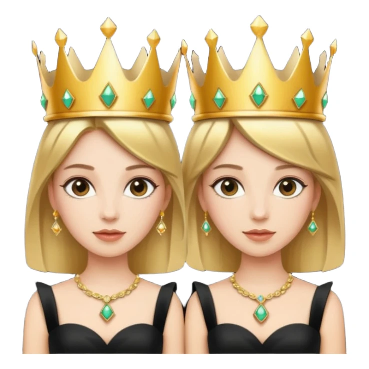 two women with crowns and the same outfit sticker